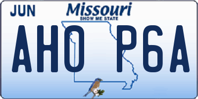 MO license plate AH0P6A