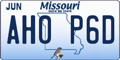 MO license plate AH0P6D