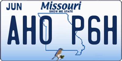 MO license plate AH0P6H