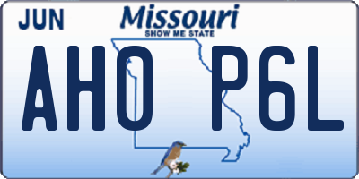 MO license plate AH0P6L