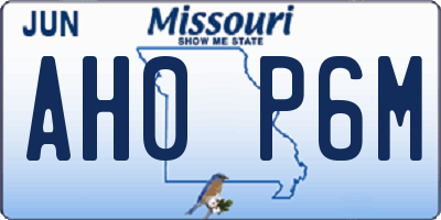 MO license plate AH0P6M