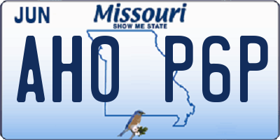 MO license plate AH0P6P