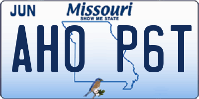 MO license plate AH0P6T