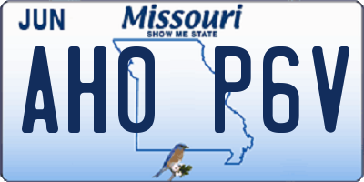MO license plate AH0P6V