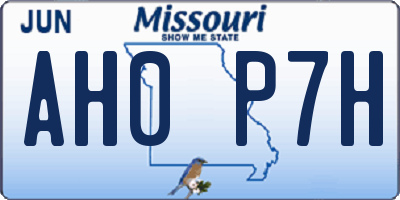 MO license plate AH0P7H