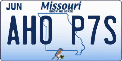 MO license plate AH0P7S