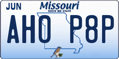 MO license plate AH0P8P