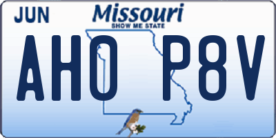 MO license plate AH0P8V