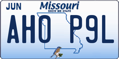 MO license plate AH0P9L