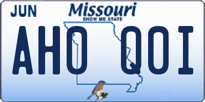 MO license plate AH0Q0I