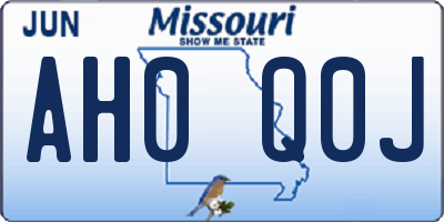 MO license plate AH0Q0J