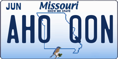 MO license plate AH0Q0N