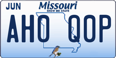 MO license plate AH0Q0P