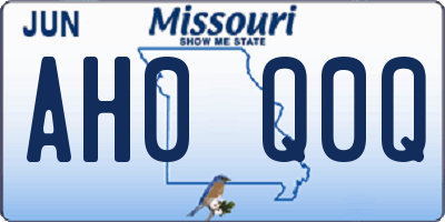 MO license plate AH0Q0Q