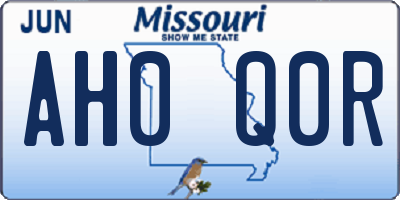 MO license plate AH0Q0R