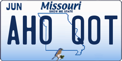 MO license plate AH0Q0T