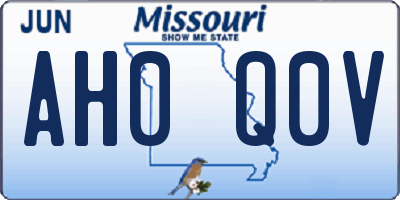 MO license plate AH0Q0V
