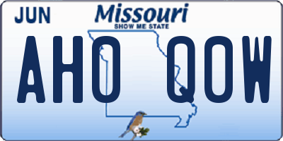 MO license plate AH0Q0W