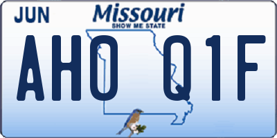 MO license plate AH0Q1F