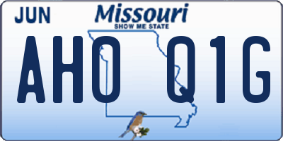 MO license plate AH0Q1G