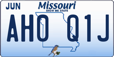 MO license plate AH0Q1J