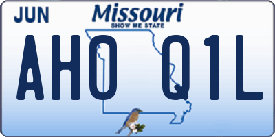 MO license plate AH0Q1L