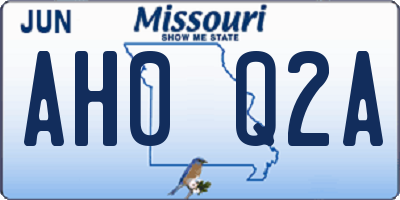 MO license plate AH0Q2A