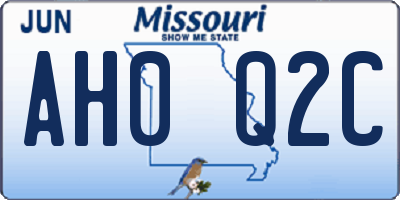 MO license plate AH0Q2C