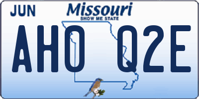 MO license plate AH0Q2E