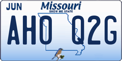 MO license plate AH0Q2G