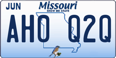 MO license plate AH0Q2Q