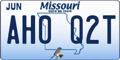 MO license plate AH0Q2T