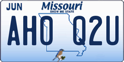 MO license plate AH0Q2U