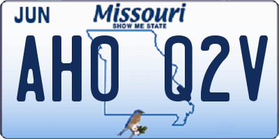 MO license plate AH0Q2V