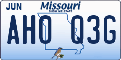 MO license plate AH0Q3G