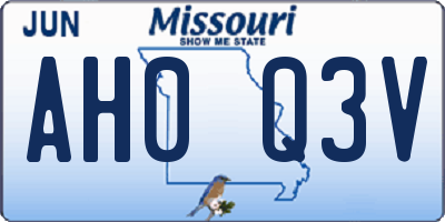 MO license plate AH0Q3V