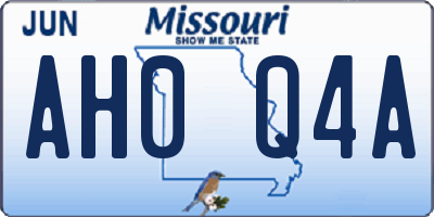 MO license plate AH0Q4A