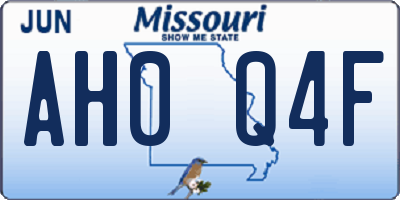 MO license plate AH0Q4F