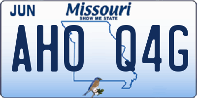 MO license plate AH0Q4G