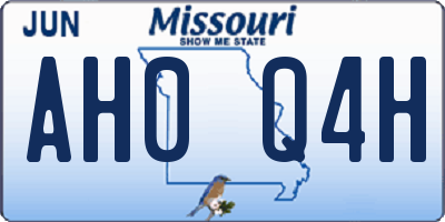 MO license plate AH0Q4H