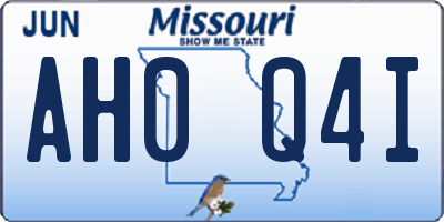 MO license plate AH0Q4I