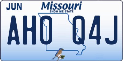 MO license plate AH0Q4J