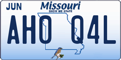 MO license plate AH0Q4L