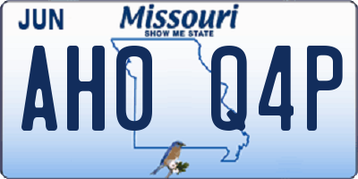 MO license plate AH0Q4P