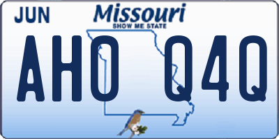 MO license plate AH0Q4Q