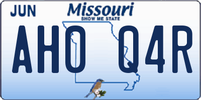 MO license plate AH0Q4R