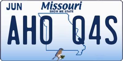 MO license plate AH0Q4S