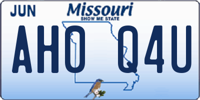 MO license plate AH0Q4U