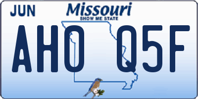 MO license plate AH0Q5F