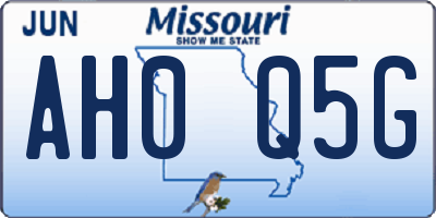 MO license plate AH0Q5G